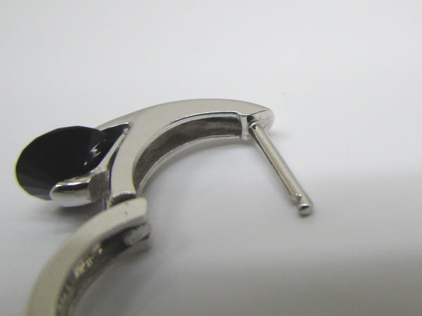 4449 K18WGフープピアス オニキス - 画像 (8)