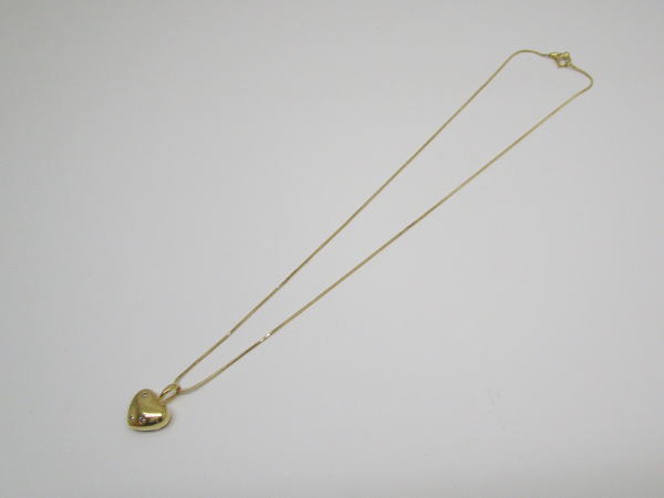 4451 K18ネックレス ハート ダイヤモンド4P - 画像 (2)