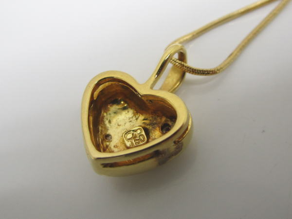 4451 K18ネックレス ハート ダイヤモンド4P - 画像 (6)