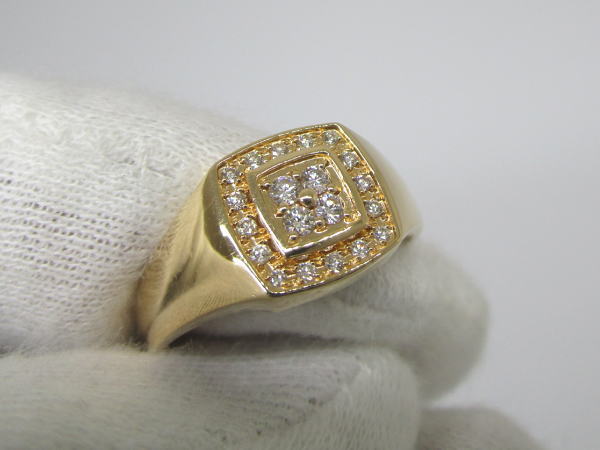 4452 K18リング ダイヤモンド0,21カラット 17号 - 画像 (8)