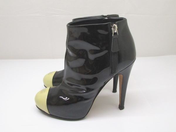 791 シャネル ショートブーツ ココマーク G28290 エナメル ブラック 38 - 画像 (2)