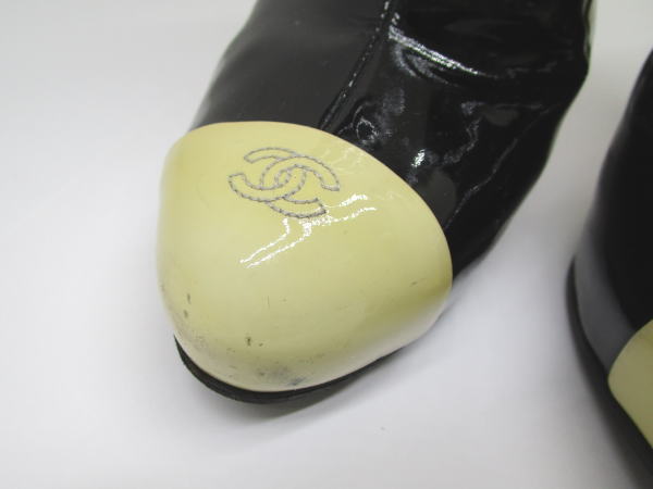 791 シャネル ショートブーツ ココマーク G28290 エナメル ブラック 38 - 画像 (4)