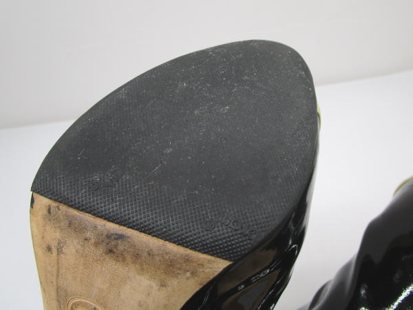 791 シャネル ショートブーツ ココマーク G28290 エナメル ブラック 38 - 画像 (7)