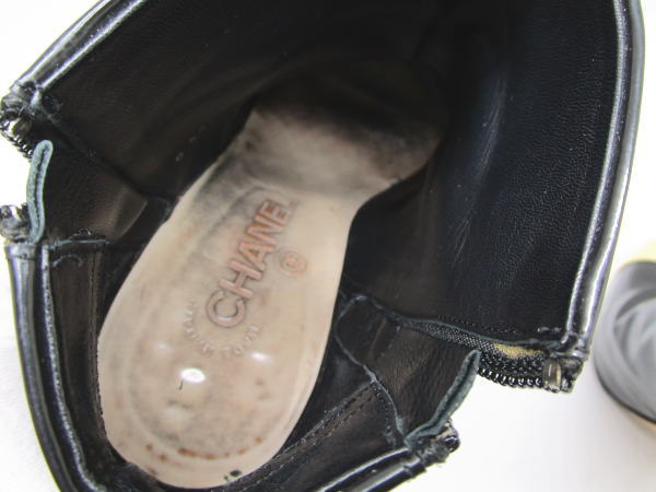 791 シャネル ショートブーツ ココマーク G28290 エナメル ブラック 38 - 画像 (9)