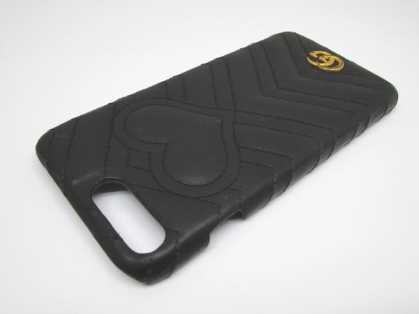 814 グッチ アイフォンケース7プラス/8プラス GGマーモント 474806 ブラック - 画像 (2)