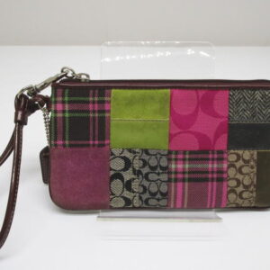 1105　コーチ　リストレットポーチ　パッチワーク　シグネイチャー　