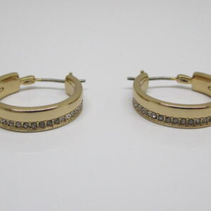 1107　コーチ　フープピアス　ラインストーン　ゴールドメッキ