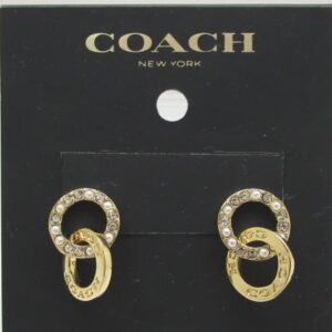 1108　コーチ　ピアス　サークル　ダブル　ラインストーン　イミテーションパール