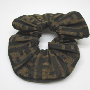 2338　フェンディ　シュシュ　ズッカライン　キャンバス　ヘアアクセサリー