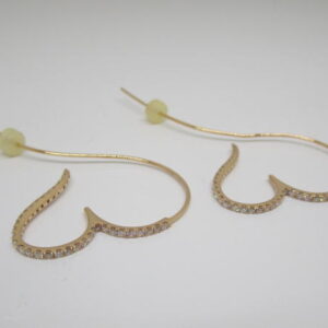 4464　K18PGハートピアス　ダイヤモンド0,8カラット