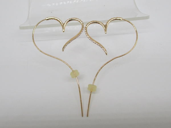 4464 K18PGハートピアス ダイヤモンド0,8カラット - 画像 (3)