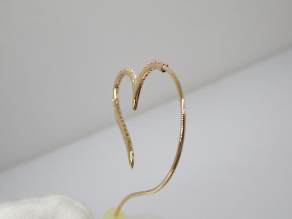 4464 K18PGハートピアス ダイヤモンド0,8カラット - 画像 (5)