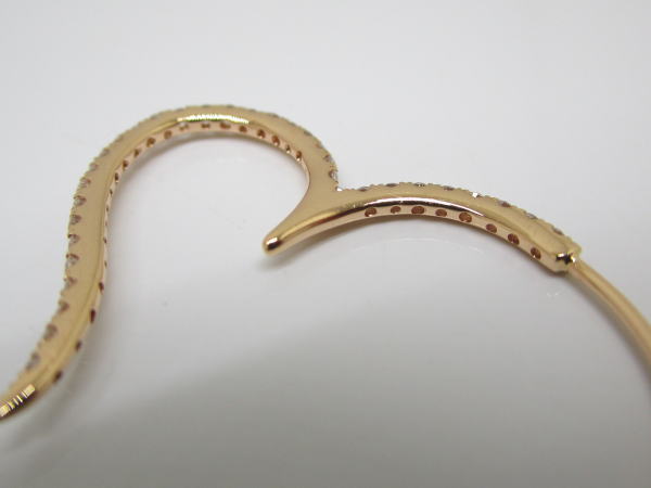 4464 K18PGハートピアス ダイヤモンド0,8カラット - 画像 (6)