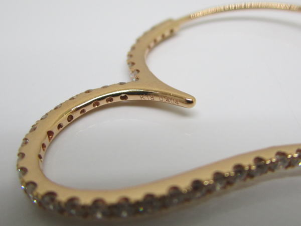 4464 K18PGハートピアス ダイヤモンド0,8カラット - 画像 (9)