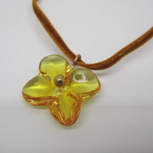 4467　バカラ　オルテンシアネックレス　クリスタルガラス　K18　イエロートパーズ