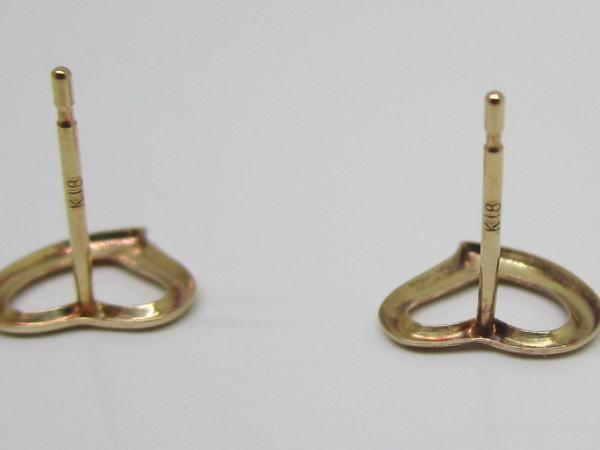 4471 K18ピアス オープンハート - 画像 (6)