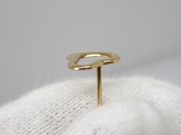 4471 K18ピアス オープンハート - 画像 (8)