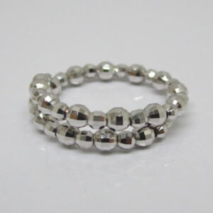 4472　K18WGリング　ミラーボール　スネークモチーフ