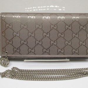821　グッチ　チェーンウォレット　224262　GGインプリメ　PVC　レザー　