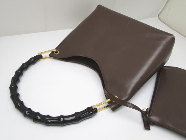 823 グッチ ショルダーバッグ ハンドバッグ バンブー 001・1998・1883 レザー - 画像 (2)