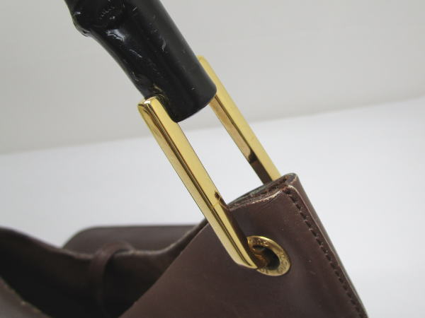 823 グッチ ショルダーバッグ ハンドバッグ バンブー 001・1998・1883 レザー - 画像 (6)