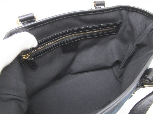 824 グッチ ミニトートバッグ GGキャンバス 139261 ブラック チャーム - 画像 (7)