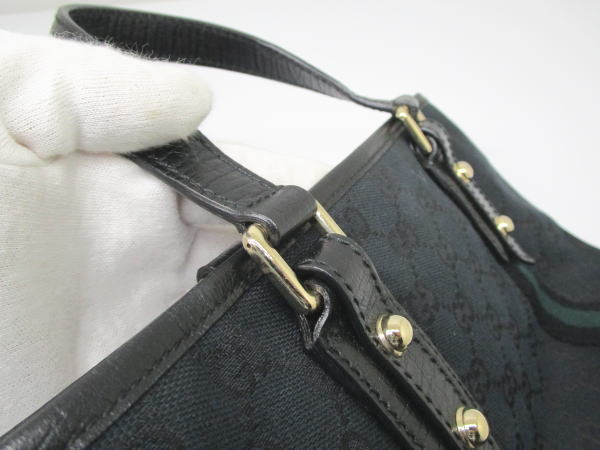824 グッチ ミニトートバッグ GGキャンバス 139261 ブラック チャーム - 画像 (10)