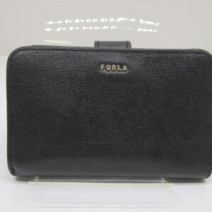 2346　フルラ　L字ファスナー財布　バビロン　PCX9UNO　レザー　ブラック