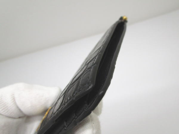 2349 サンローラン カサンドラビルクリップウォレット ART607738 マネークリップ クロコ型押しレザー ブラック - 画像 (5)