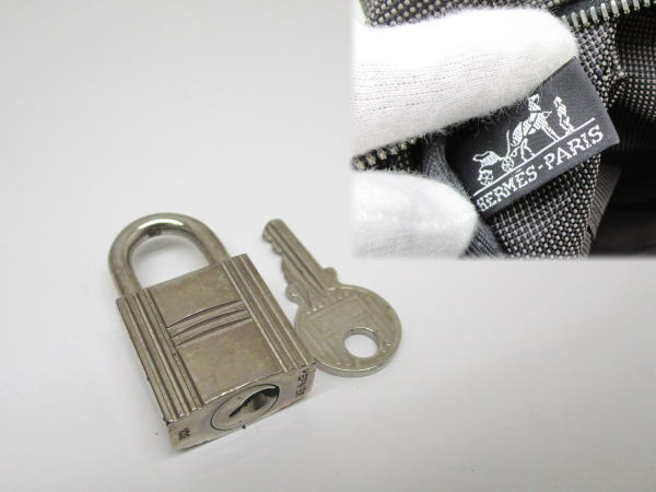 442 エルメス トートバッグMM エールライン キャンバス グレー - 画像 (10)