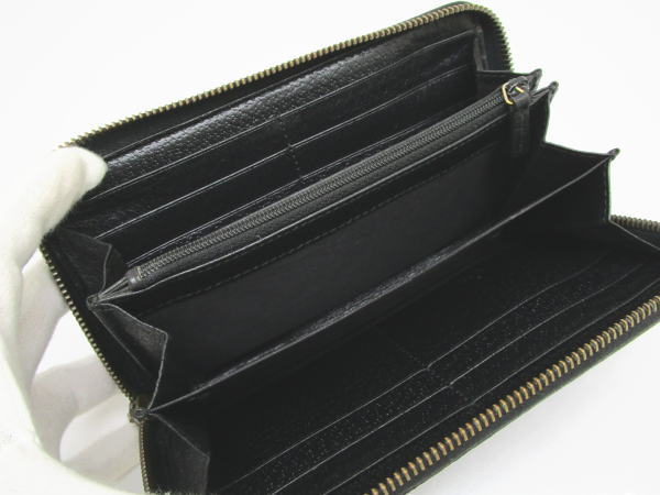 830 グッチ ラウンドファスナー長財布 インターロッキングG 428736 ブラック レザー - 画像 (7)