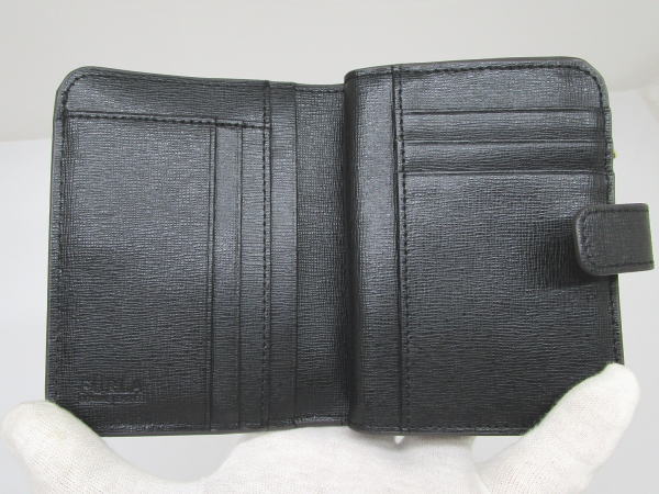 2358 フルラ L字ファスナー財布 バビロン ブラック レザー - 画像 (6)