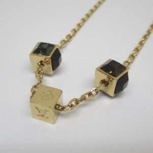 4649 ルイヴィトン コリエギャンブルネックレス M75420 ゴールドメッキ ラインストーン モノグラム