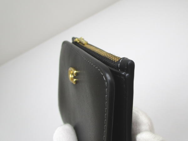 1124 コーチ エッセンシャルスリムビルフォールドウォレット CCZ09 レザー ブラック 2つ折り財布 - 画像 (5)