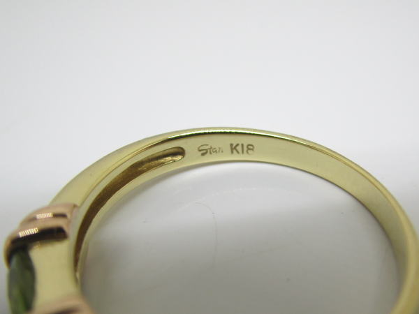 4532 スタージュエリー K18リング ペリドット 14号 - 画像 (4)