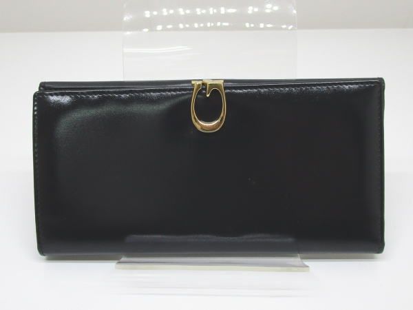 851 グッチ 2つ折り長財布 035・3281・1841・0 オールド レザー ブラック