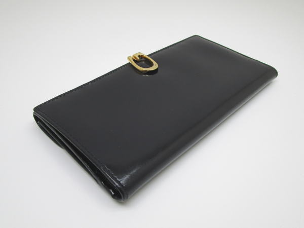 851 グッチ 2つ折り長財布 035・3281・1841・0 オールド レザー ブラック - 画像 (2)