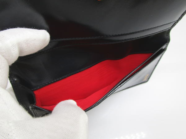 851 グッチ 2つ折り長財布 035・3281・1841・0 オールド レザー ブラック - 画像 (9)