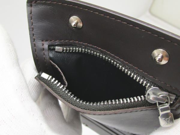 4666 ルイヴィトン ポルトフォイユドゥーブル モノグラムグラセ M66480 ダークブラウン 2つ折り財布 長財布 - 画像 (10)